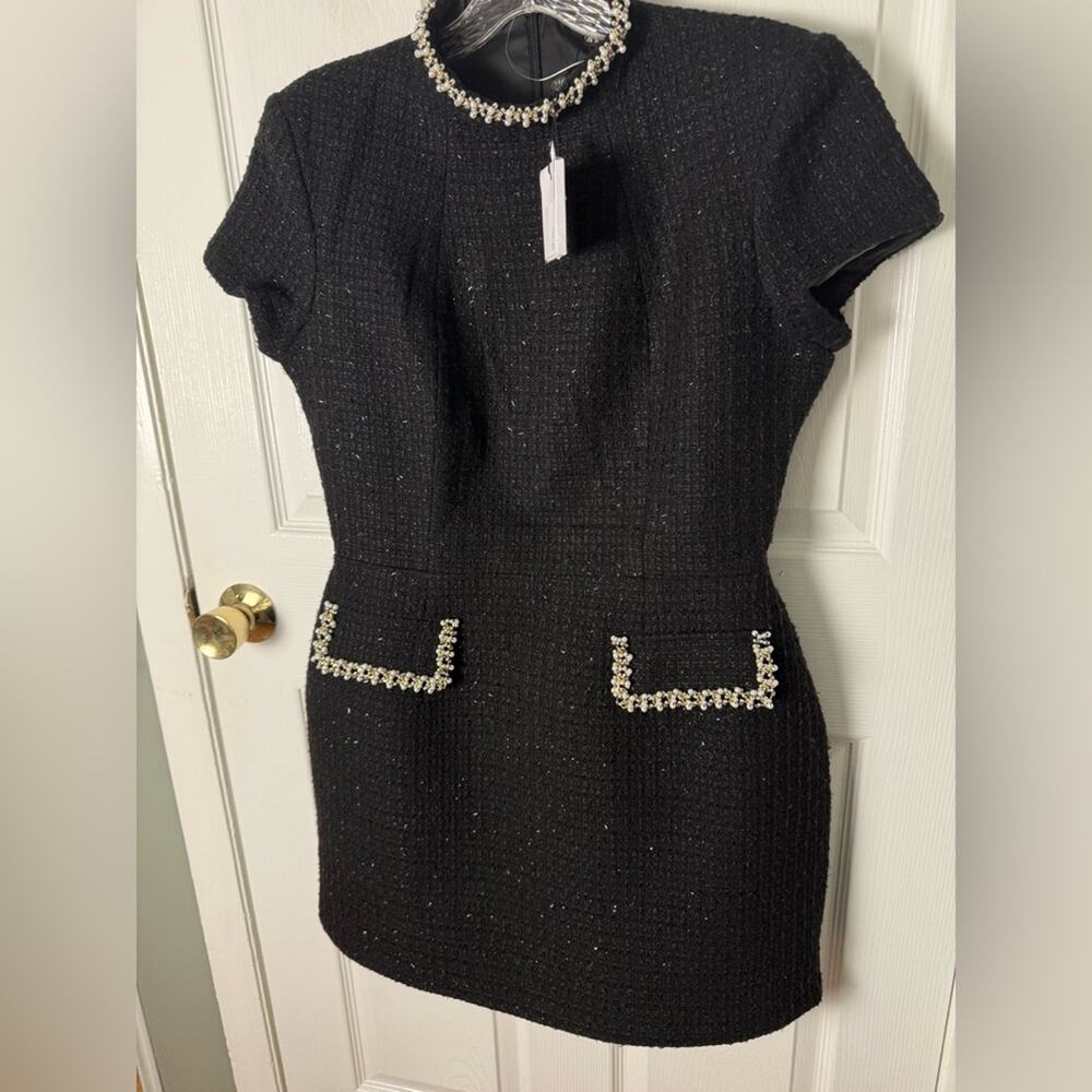 Nadine Merabi Simone Black Mini Dress 10 - Picture 3 of 8